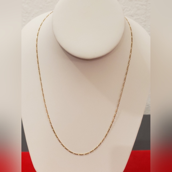 14kt Gold Figaro Design Solid Chain